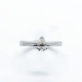 18ct White gold. 0.35Ct Pear Solitaire