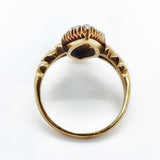 18ct Yellow gold , Emerald & Diamond antique (1901) ring 1.08Ct