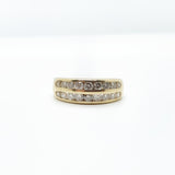 18ct Yellow gold double row diamond half eternity ring 1ct