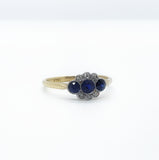 Antique 18ct yellow gold Sapphire & diamond ring