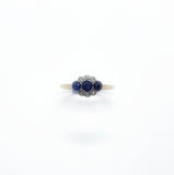 Antique 18ct yellow gold Sapphire & diamond ring