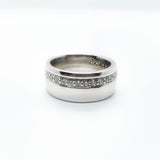 18Ct white gold diamond band.