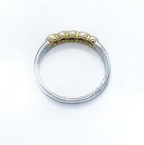 9ct Mixed white and yellow gold half eternity ring 0.15ct.