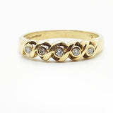 9ct Yellow gold diamond half eternity ring 0.10ct