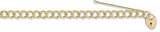 9ct Yellow Gold Curb & Padlock 7" Charm Bracelet (20g)