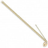 9ct Yellow Gold Curb & Padlock 7" Charm Bracelet (8g)