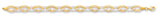 9ct Yellow & White Fancy Oval Linked 7" Bracelet (4g)