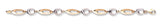 9ct Yellow & White Gold Fancy Link 7" Bracelet (3.9g)