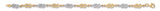 9ct Yellow & White Gold Fancy Hollow Link 7" Bracelet (2.6g)