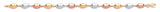 9ct Yellow, White & Rose Gold Oval Bead 7" Ladies Bracelet (4.2g)