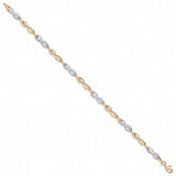 9ct Yellow & White Gold Infinity CZ 7" Ladies Bracelet (3.6g)