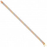 9ct Yellow, White & Rose Gold Panther Link 7" Ladies Bracelet (6.8g)