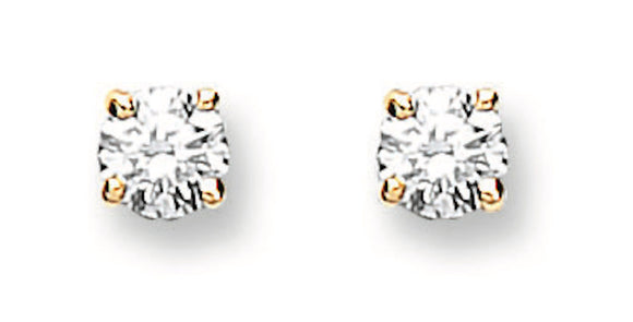 18ct Yellow Gold 0.25ct Claw Set Diamond Stud Earrings
