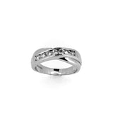 18ct White Gold 0.42ct Diamond Eternity Cross-over Ring