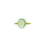 14ct Yellow Gold Opal & Diamond Cluster