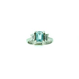 14ct White Gold 0.46ct Diamond & Aquamarine Trilogy