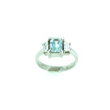 14ct White Gold 0.46ct Diamond & Aquamarine Trilogy