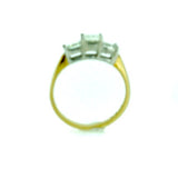 18ct Yellow Gold 1ct Diamond Princess Cut Trilogy