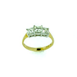 18ct Yellow Gold 1ct Diamond Princess Cut Trilogy