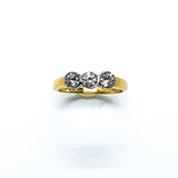 18Ct Yellow gold diamond trilogy ring 0.50Ct