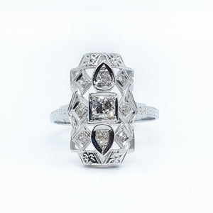 14ct & Platinum Diamond dress ring 0.75ct