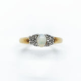 18Ct Yellow gold Opal & diamond ring
