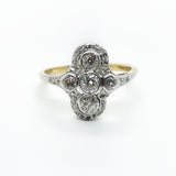 Antique 18ct yellow gold diamond cluster ring 1ct