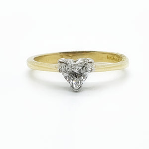 18ct Yellow gold Heart solitaire ring 0.50ct