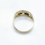 18ct Yellow gold carved diamond ring.