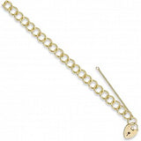 9ct Yellow Gold Curb & Padlock 7" Charm Bracelet (20g)