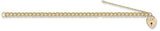 9ct Yellow Gold Curb & Padlock 7" Charm Bracelet (8g)
