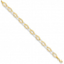 9ct Yellow & White Fancy Oval Linked 7