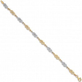 9ct Yellow & White Gold Fancy Hollow Link 7