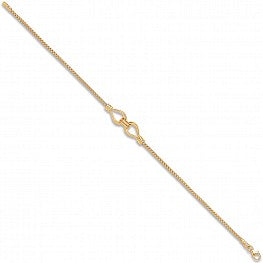 9ct Yellow Gold Double Hook 7" Ladies Bracelet (3g)