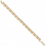 9ct Yellow Gold Fancy Double Link 7" Ladies Bracelet (6.9g)