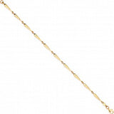 9ct Yellow Gold Elongated Teardrop Link 7" Ladies Bracelet (2.2g)