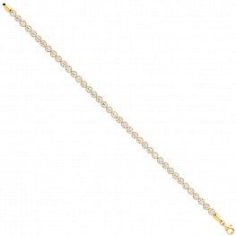 9ct Yellow Gold CZ Set Ladies 7" Tennis Bracelet (9.3g)