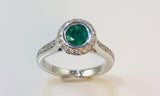 Emerald and Diamond Ring in 18ct White Gold