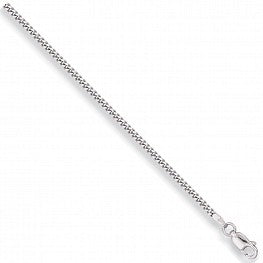9ct White Gold Traditional Classic Curb Chain
