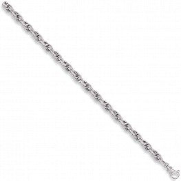 9ct White Gold Hollow Prince of Wales Chain