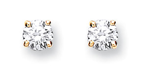 9ct Yellow Gold 0.15ct Claw Set Diamond Stud Earrings