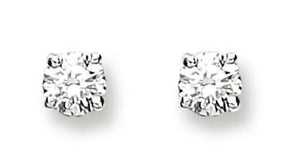 18ct White Gold 0.25ct Claw Set Diamond Stud Earrings