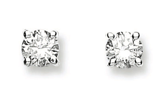 18ct White Gold 0.50ct Claw Set Diamond Stud Earrings