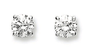 18ct White Gold 0.70ct Claw Set Diamond Stud Earrings
