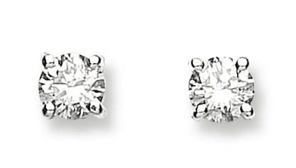 18ct White Gold 0.61ct Claw Set Diamond Stud Earrings