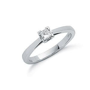 Platinum 0.25ct G/H-Si Princess Cut Diamond Ring