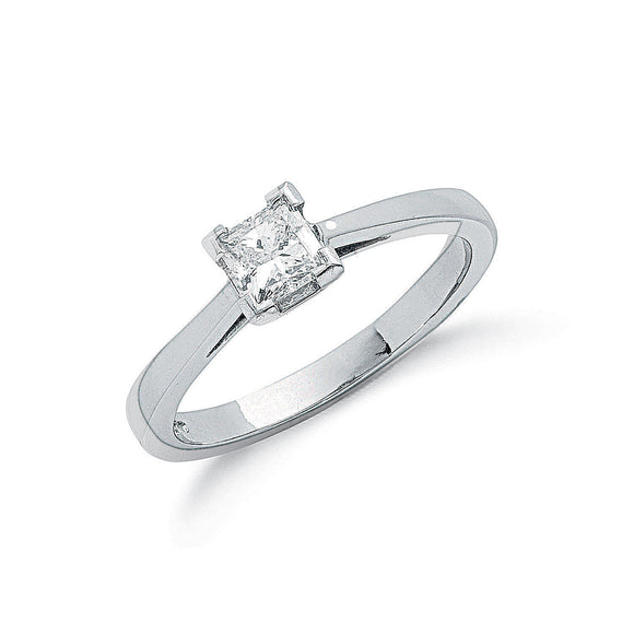 Platinum 0.50ct G/H-Si Princess Cut Diamond Ring