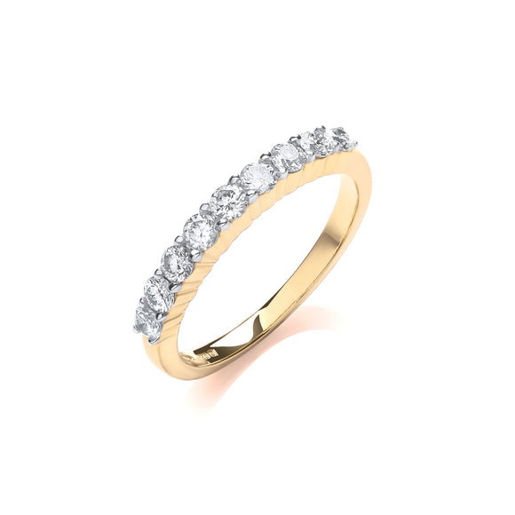 18ct Yellow Gold 0.50ct Diamond Half Eternity Ring