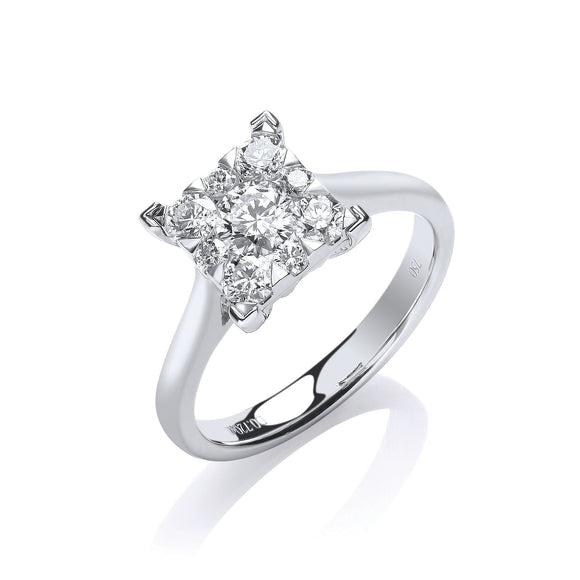 18ct White Gold 0.70ct GH-SI Ring