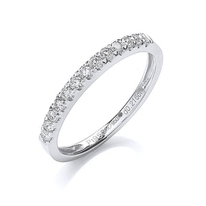 Platinum 0.20ct G/H-Si Half Eternity Diamond Ring